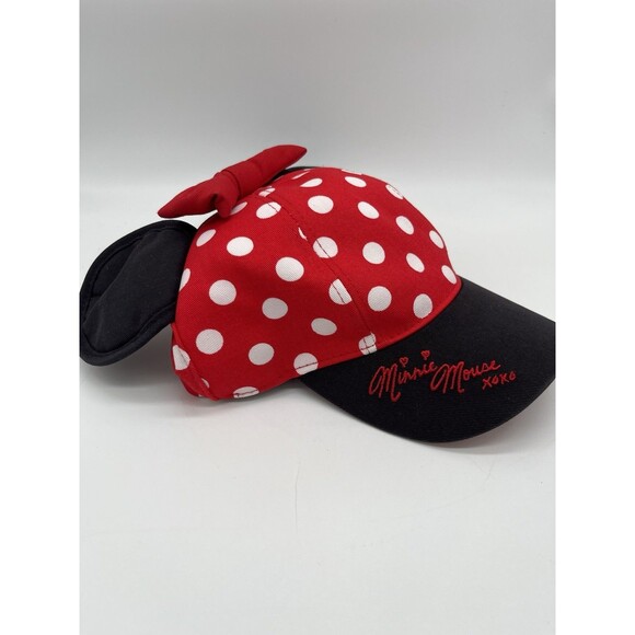 Girls Minnie Mouse Ears Hat Baseball Cap Disney Parks Disneyland Polka Dots - Picture 1 of 7